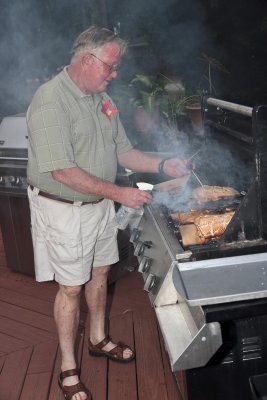 Cooking the salmon