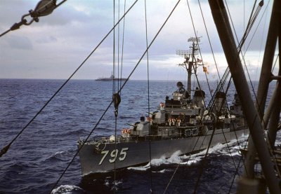 USS Preston Refueling at sea, Tonkin Gulf, Vietnam, 1965