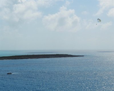 Parasailing off Coco Cay