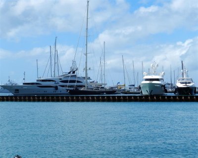 Super yachts in Marigot harbor