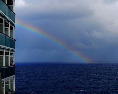Sailing under a Caribbean rainbow - Cool!!