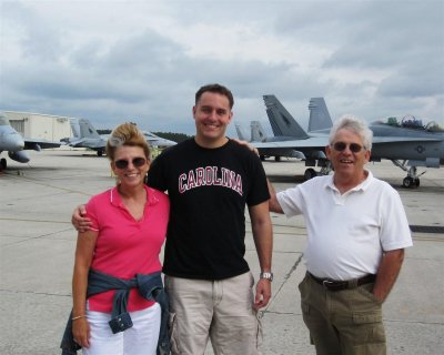 Photo opp with an F-18 pilot and fraternity brother
