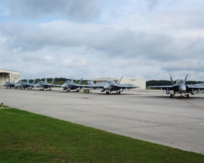 F-18's on the flight line at the Marine Corp Air Station, Beaufort
