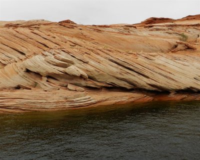 Strange rock formations in the canyon walls