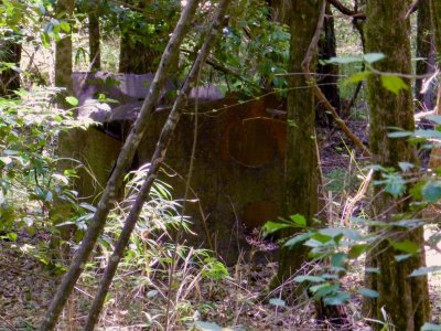 The remnant of a bootlegger's moonshine still enclosure