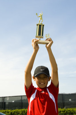 Champion Boys 10 years old 2011 at North BayJunior Tennis tournament.