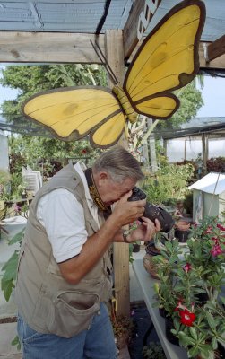 Ed does not see the giant butterfly about to pounce.