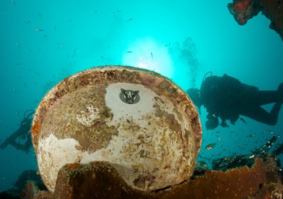 Bowl on Stern of Helmet Wreck