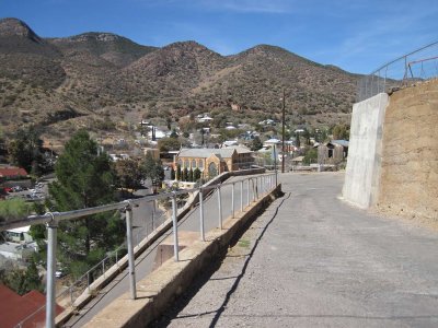 looking down to the Hairpin Turn on High Road in Old Bisbee