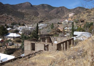 north view of Old Bisbee from the Rose Stairs