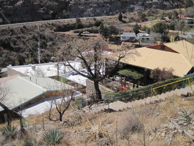 view of part of the Maxfield staircase in Old Bisbee