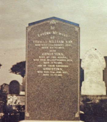 Thomas William Kay, Christina Kay, Christina Kay - headstone