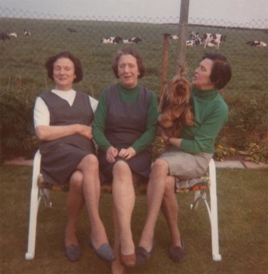 Freda, Doll and Rene (Irene) Goldsmith at Rene's house in Wirral