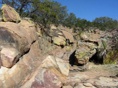 stream bed in arroyo on trail at Juniper Flats