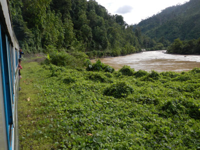 Mountain rail along Padas River.