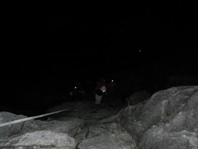 (3426M+) Section of barren rocks climbing.