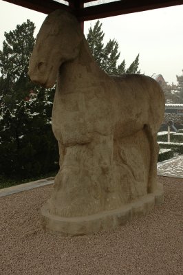Horse on Tartan Stone Carving, General Huo Qubing's Tomb, Han Dynasty