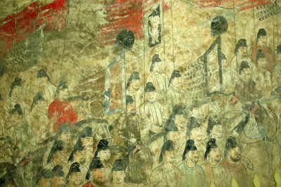 Prince Yi De on Royal Hunting , Prince Yi De Mausoleum, Tang Dynasty