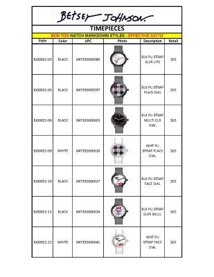 MAR 2012 BON TON WATCH MKDNS2- 3-27