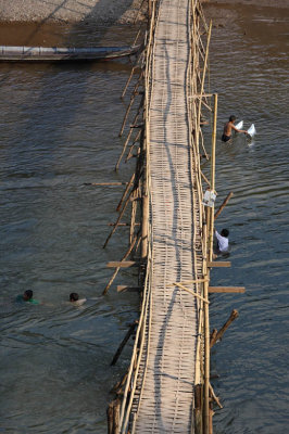 Wood bridge over Nam Khan