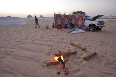 Preparing for the night in the desert