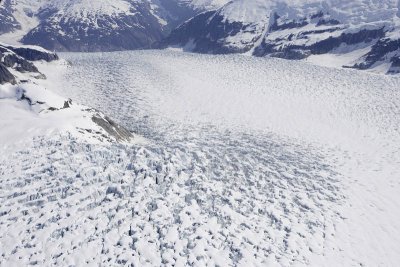 Flight over Petersburg area, glacier