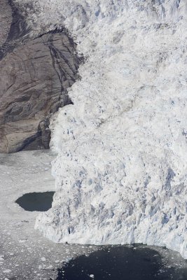 Flight over Petersburg area, glacier