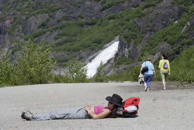 Waterfall at Mendenhall Glacier near Juneau