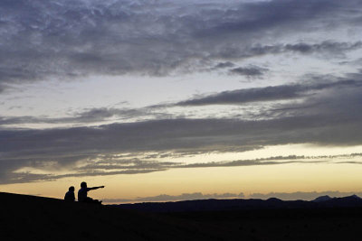 The end of the day at the desert