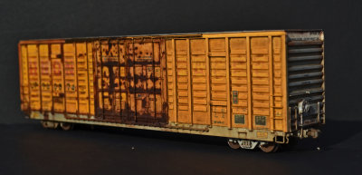UP #960874 - Weathering moving across from left to right, now all the way across the car on side B