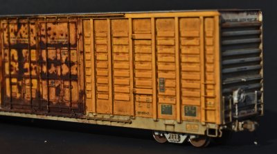 UP #960874 - Weathering moving across from left to right, now all the way across the car on side B