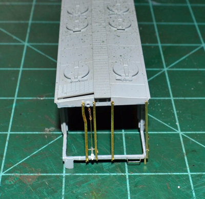 Used .012 brass wire to pin the angle to the car