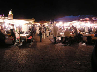 Food Market at Djemaa el-fina Square in Marrakech