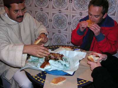 Eating Roasted Lamb with our Hands--the Moroccan way