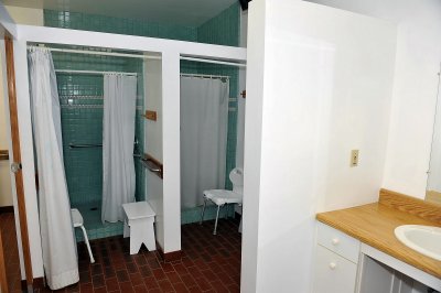 THE RESTROOMS AND SHOWERS ARE FOR USE BY RESORT MEMBERS AND THEIR GUESTS