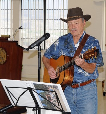 SEVERAL MEMBERS OF THE RESORT ARE EXCELLENT MUSICIANS. THIS IS THE TREASURER OF THE RESORT