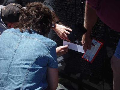 TRACING A NAME OFF THE VIET NAM MEMORIAL WALL