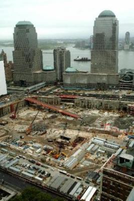 AN AERIAL VIEW OF THE SITE OF 911 160 MILLION TON OF DEBRIS WERE REMOVED FROM THIS 16 ACRE SITE