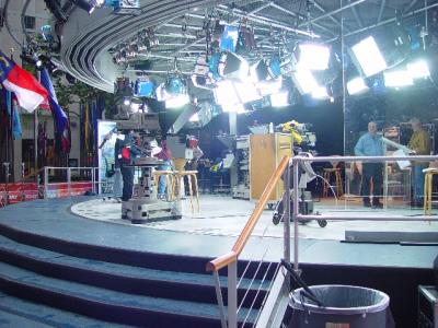THE SET OF THE TODAY SHOW AT 5 AM-TWO HOURS BEFORE SHOW TIME