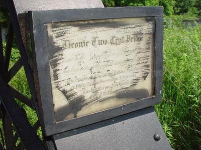 PLAQUE ON THE TWO CENT BRIDGE