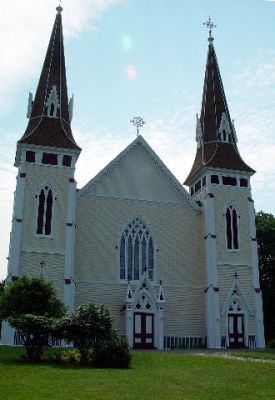 THIS WAS AN ACADIAN CATHOLIC CHURCH ON THE WEST END OF THE ISLAND