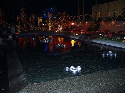 THE LIGHTS ON THE REFLECTING POOLS WERE AWESOME