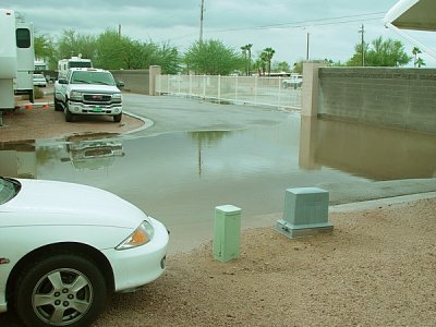 WE HAD A WATER FRONT SITE FOR PART OF THE FIRST WEEK-RECORD RAINS