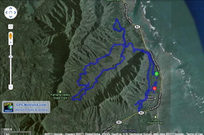 Track of the Kaaawa Valley ride