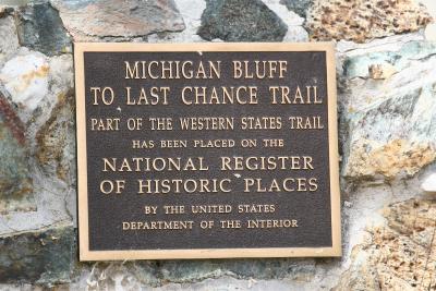 Michigan Bluff Plaque