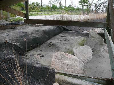 under gazebo, left rest for access