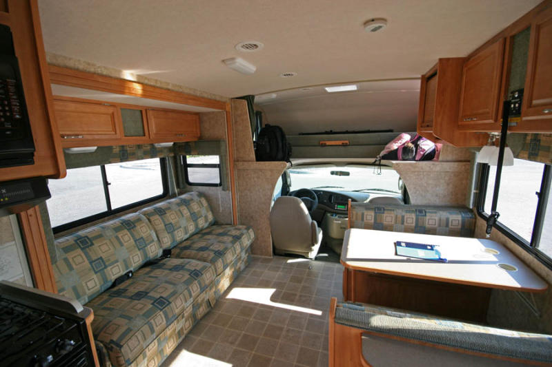 Living / Dining area in our RV (Slideout Extended)