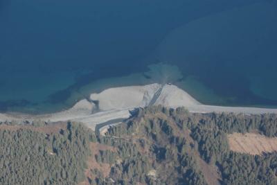 Stream flowing into Cook Inlet from the air