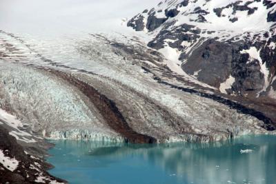 View of a glacier from the air on the way to Bear watching in Katmai National Park