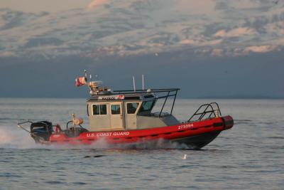 Coast Guard boat off the Homer Spit